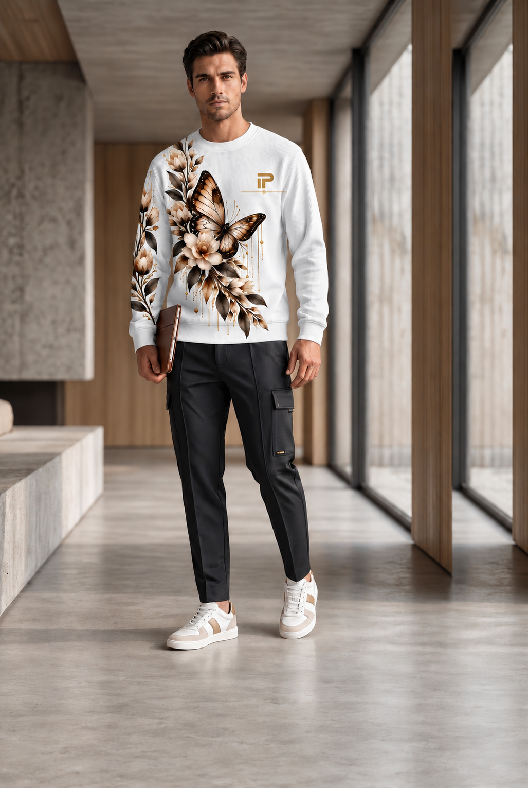 Butterfly Elegance Waffle Sweatshirt