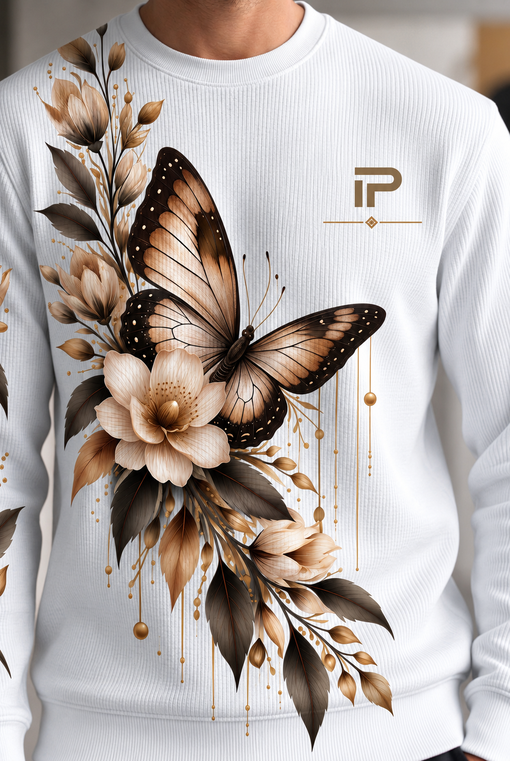 Butterfly Elegance Waffle Sweatshirt