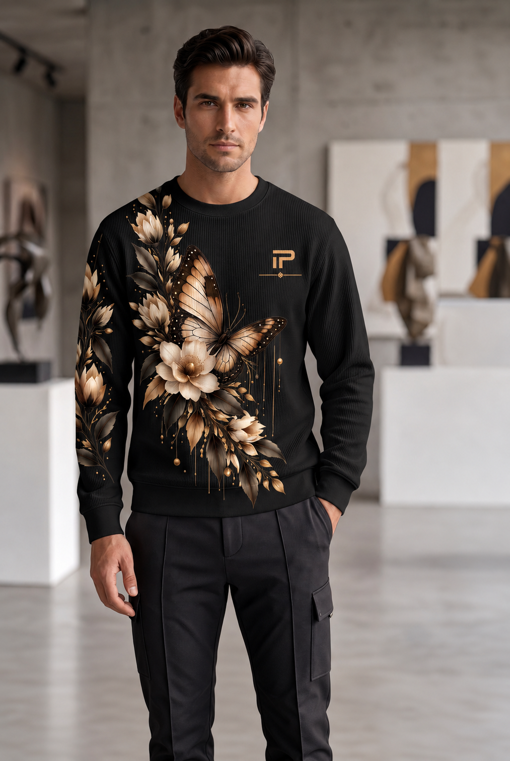Butterfly Elegance Waffle Sweatshirt