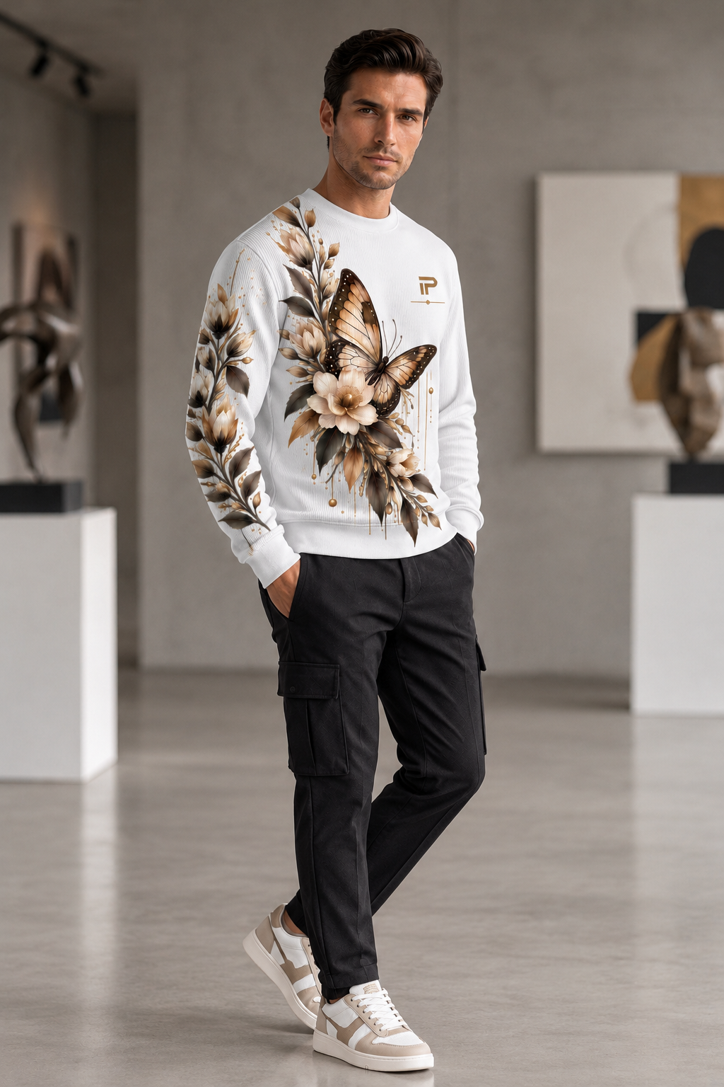 Butterfly Elegance Waffle Sweatshirt