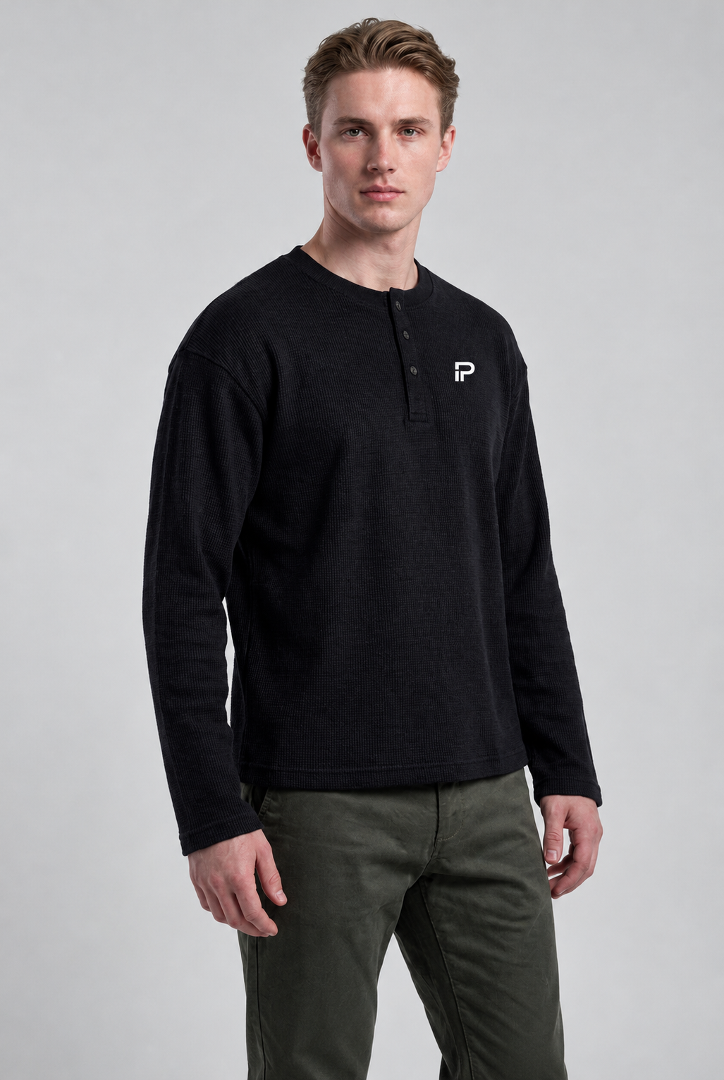 Textured Waffle Henley T-Shirt