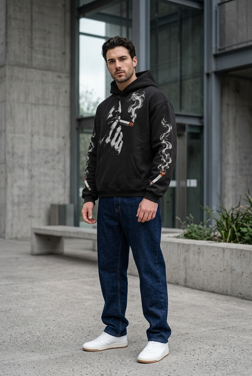 Black Smoke Graphic Hoodie