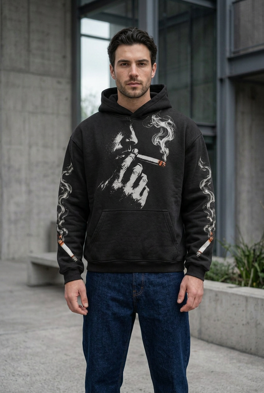 Black Smoke Graphic Hoodie