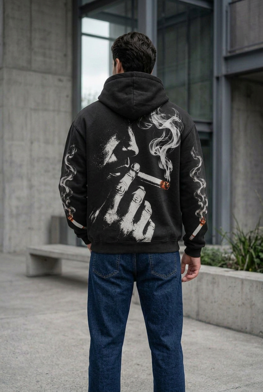 Black Smoke Graphic Hoodie
