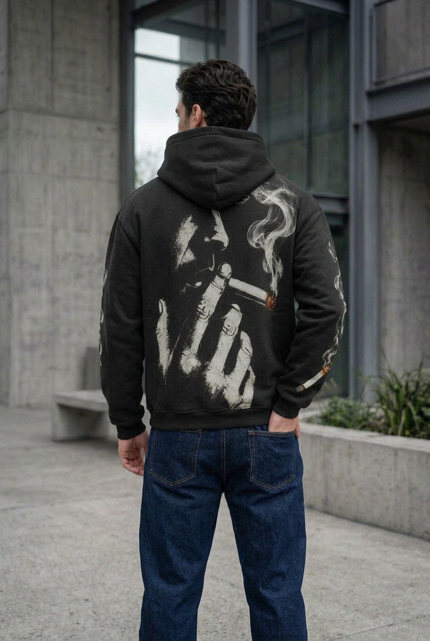 Black Smoke Graphic Hoodie