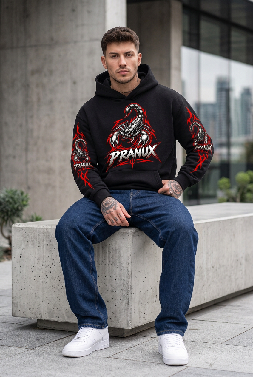 Scorpion Flame Graphic Hoodie