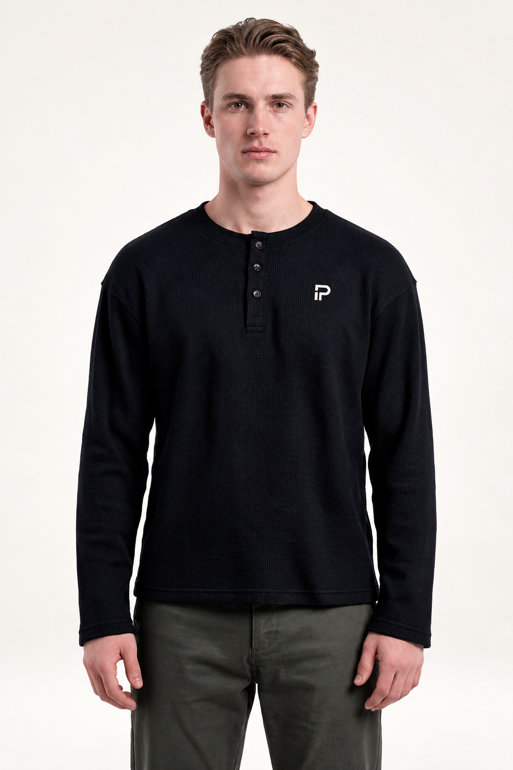 Textured Waffle Henley T-Shirt