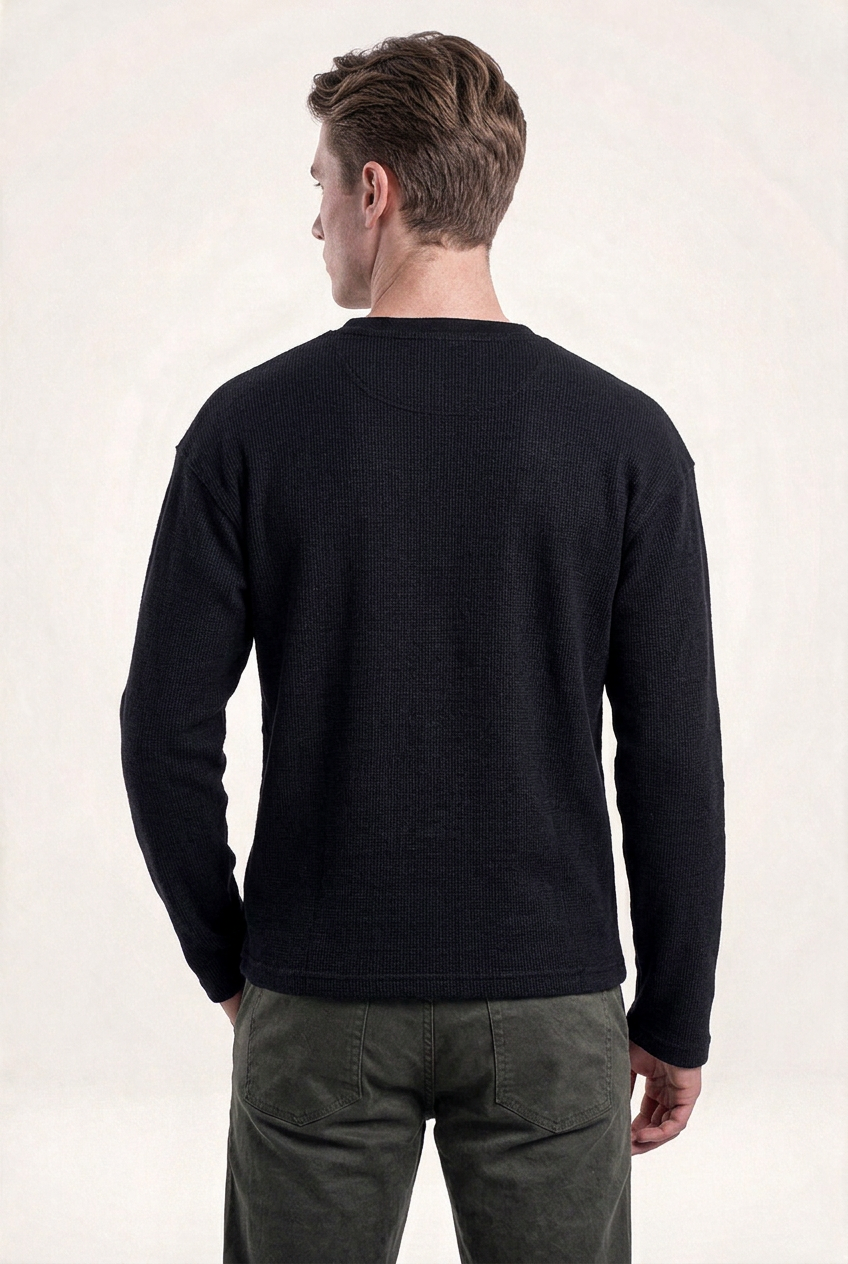 Textured Waffle Henley T-Shirt
