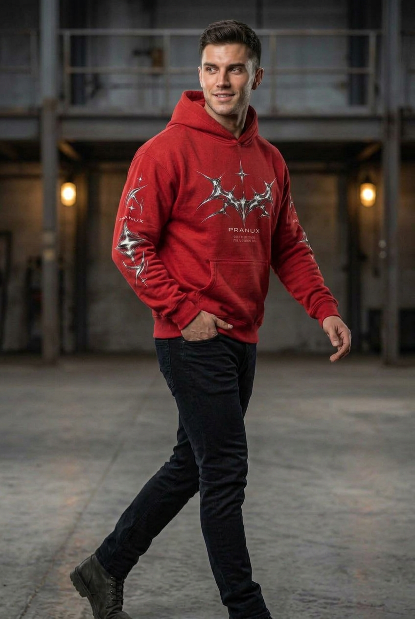 Chrome Flame Graphic Hoodie