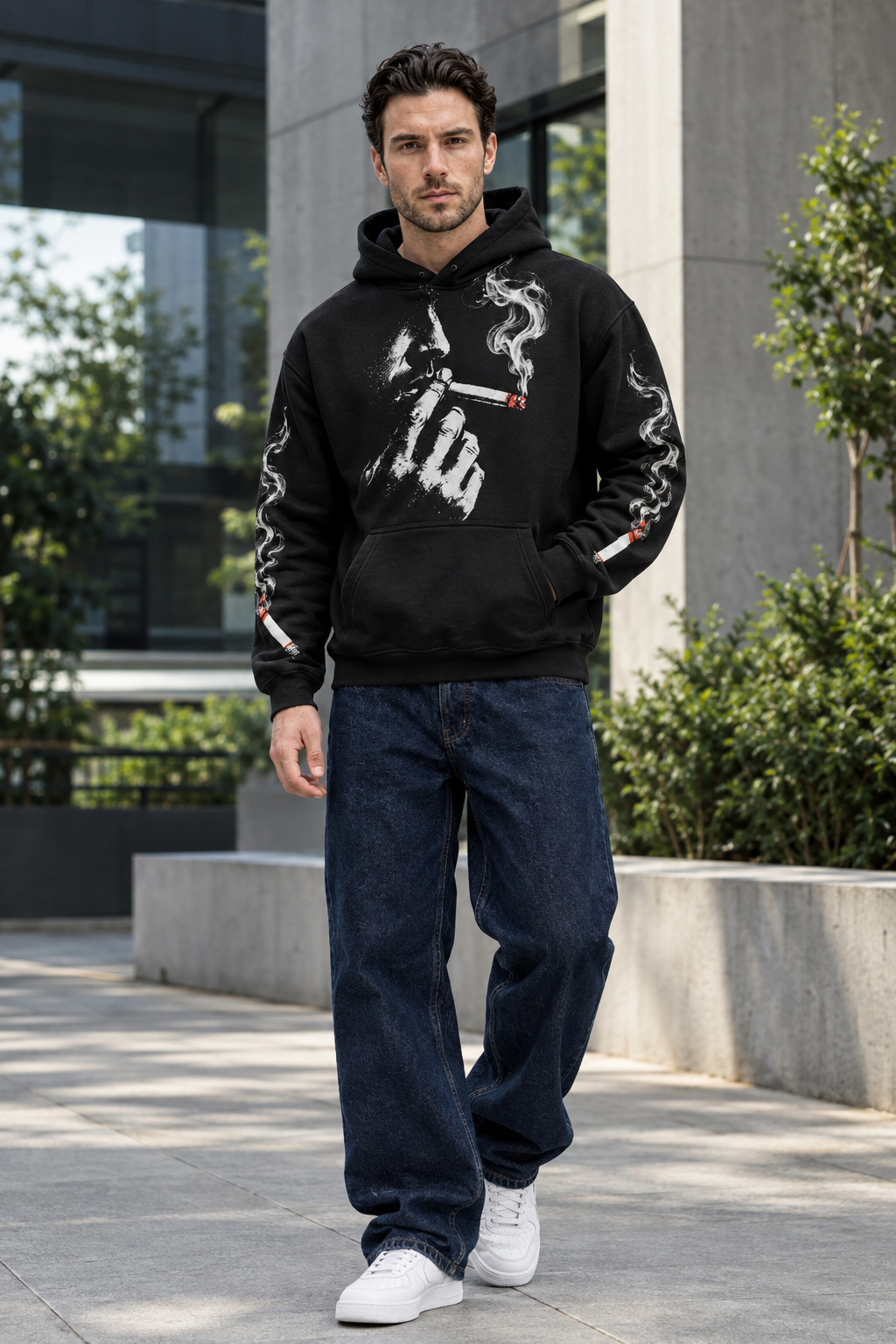 Black Smoke Graphic Hoodie